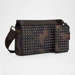 Christian Louboutin Funky Camouflage Leather and Spike Crossbody Bag